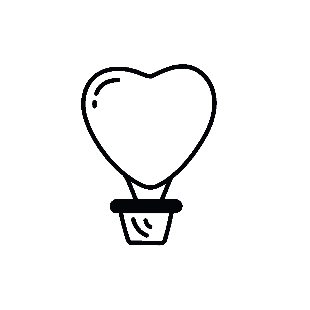 Hand drawn animated hot air balloon doodle