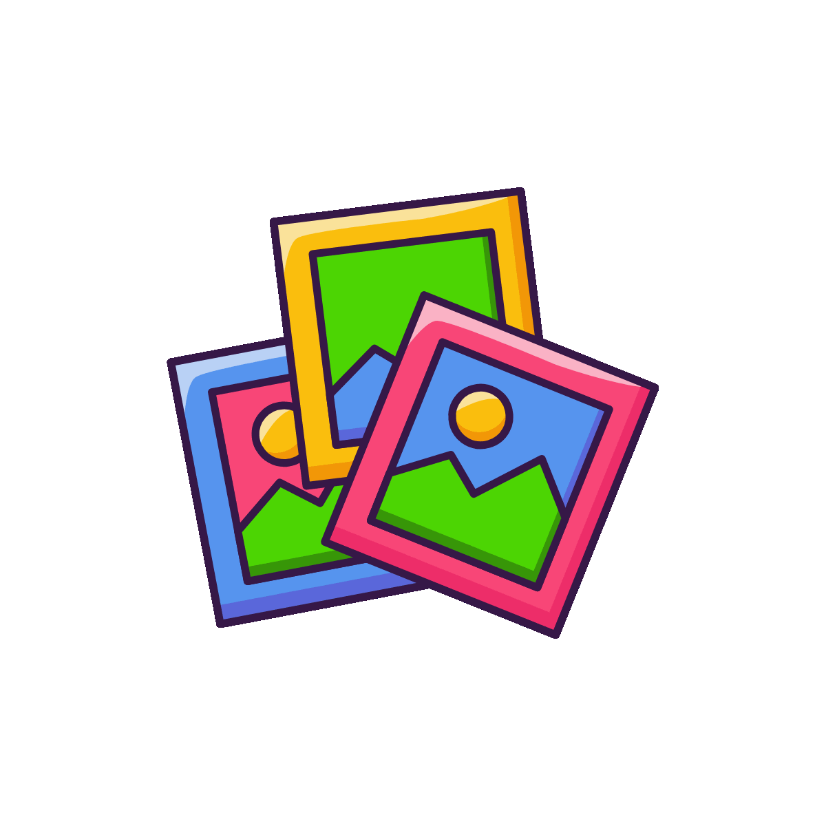 Media Gallery Flat Animated Icon Design