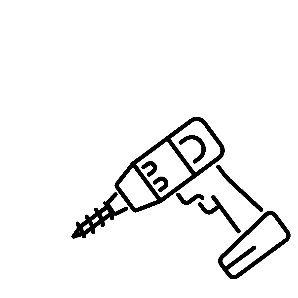 Animated icon of a cordless drill tool