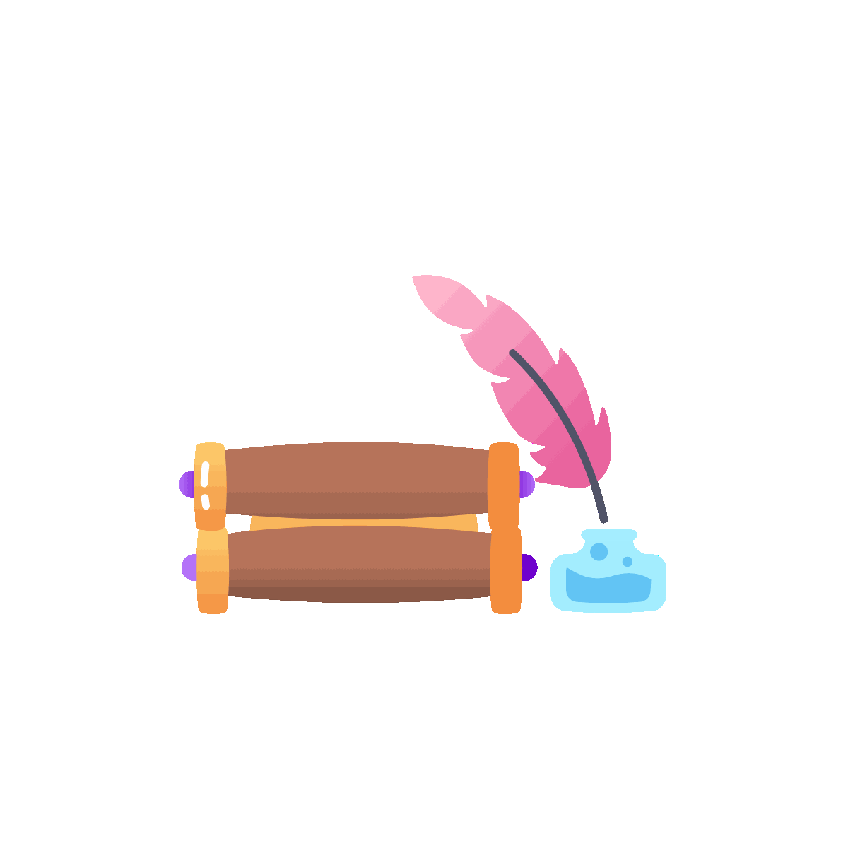 Flat Animated Love Poetry Icon Design