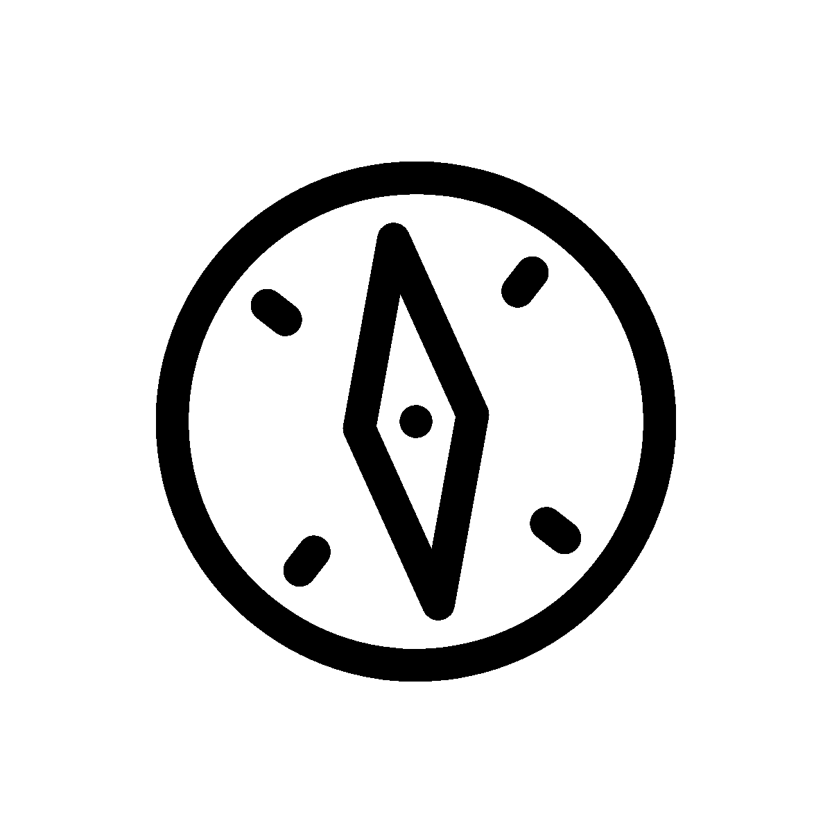 A unique line hover animation of compass