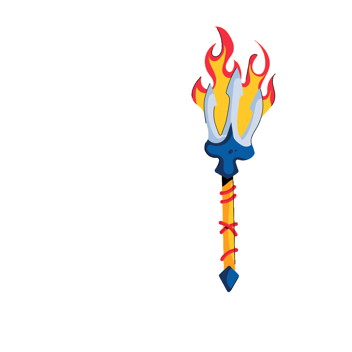 Get a spooky flat icon of a Halloween trident
