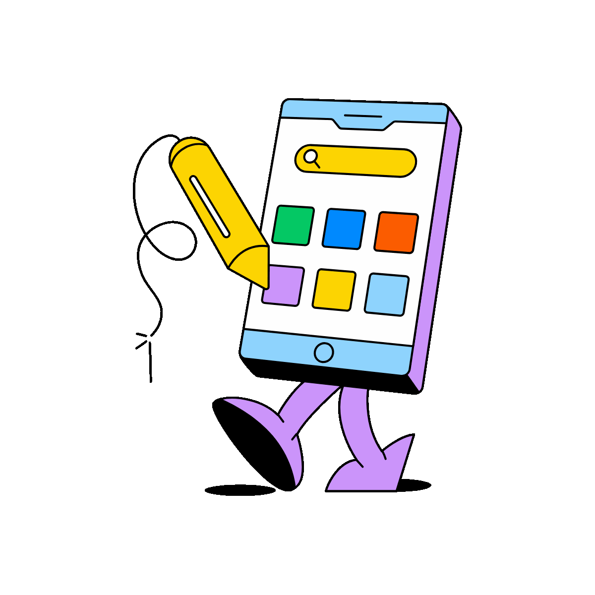 Animated mobile app UI design screen