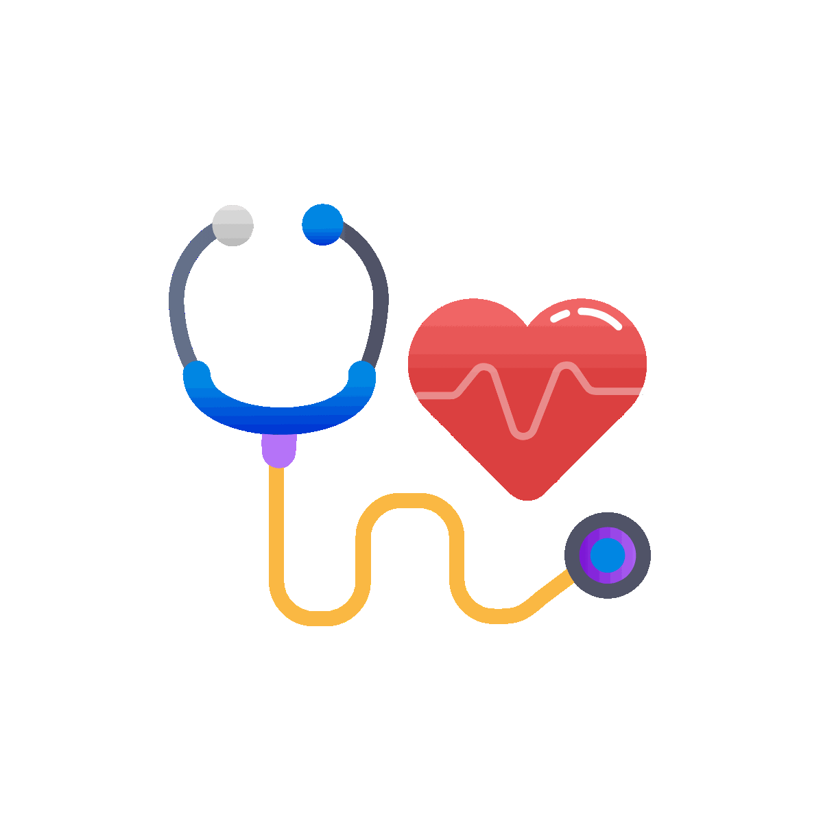 Animated Flat Heart Checkup Icon Design