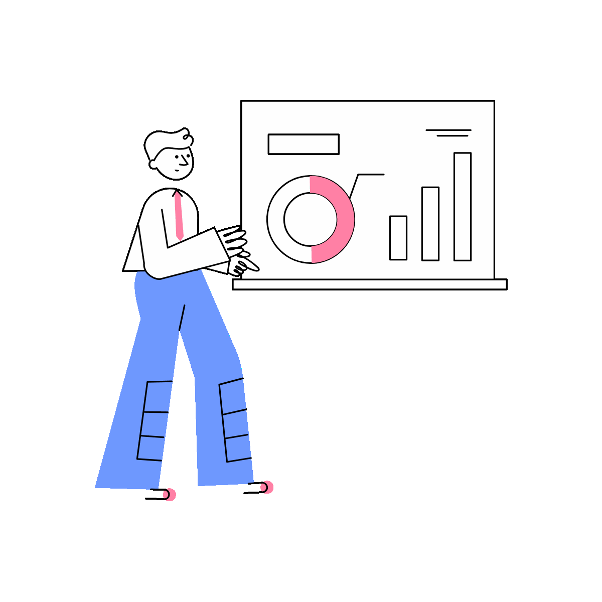 Drawing Work Analytics Career Illustration
