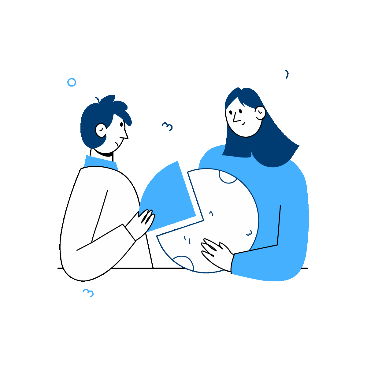 Market Shares Hand Drawn Illustration