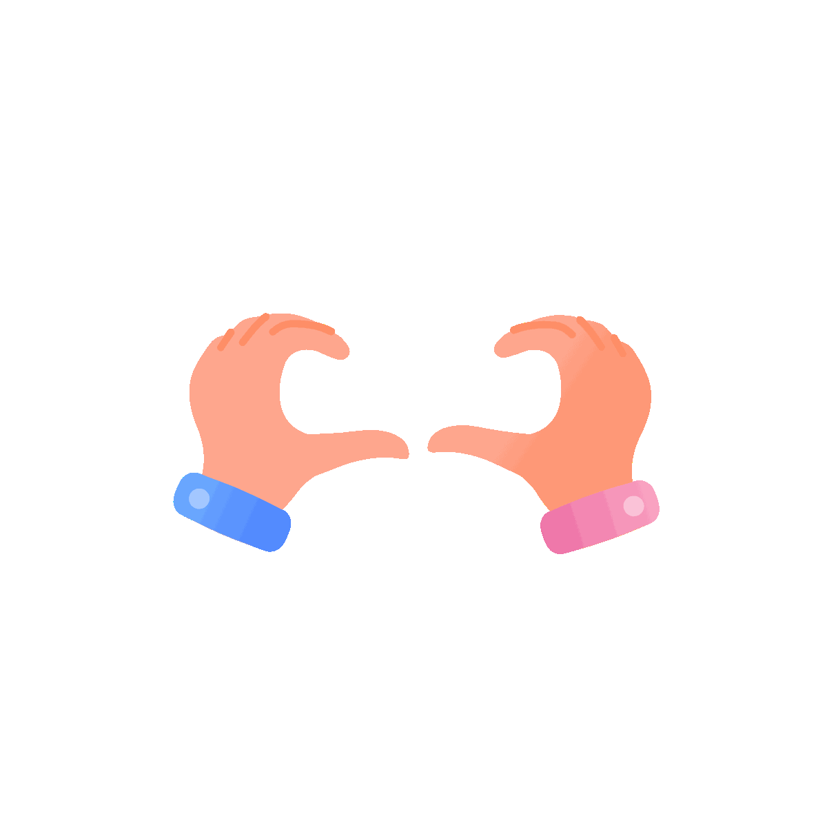 Flat Animated Love Gesture Icon Design