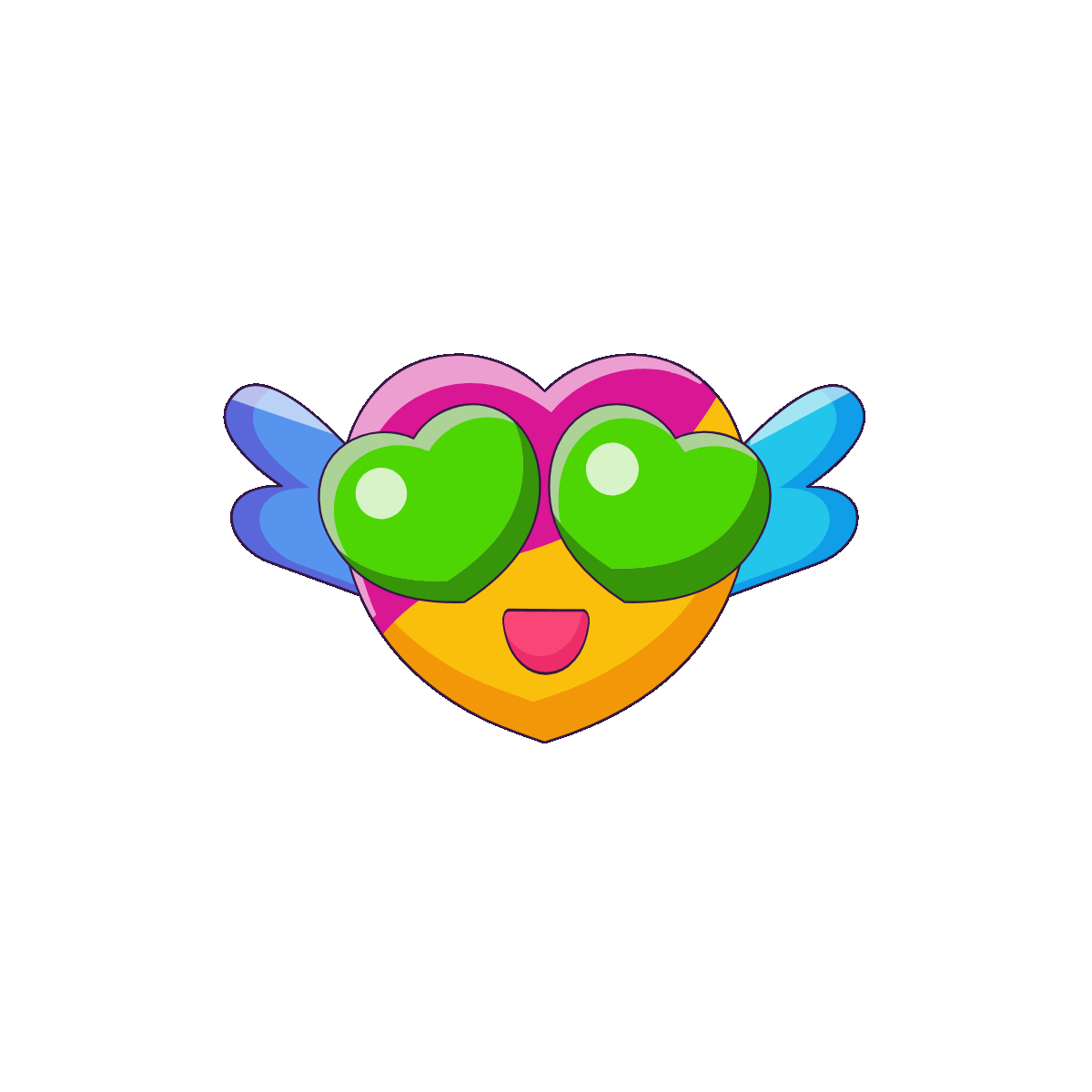 Heart Eyes Flat Animated Icon Design