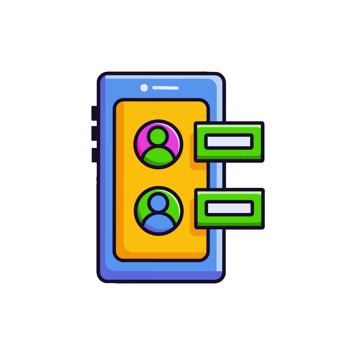 Mobile Chat Flat Animated Icon Design