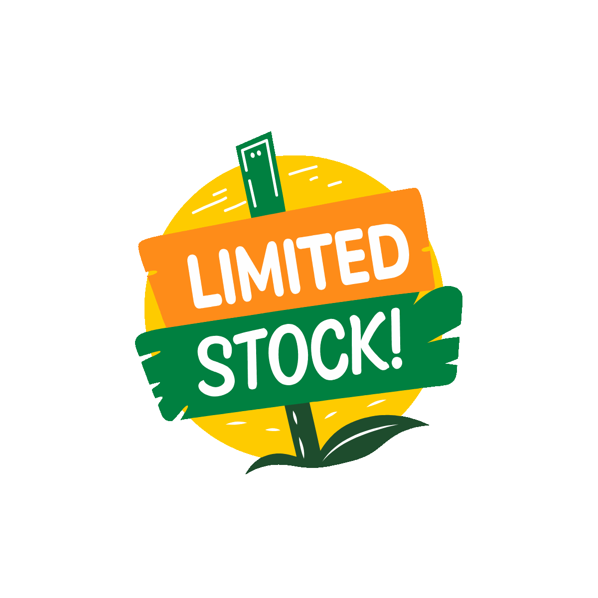 Limited stock board animated flat sticker