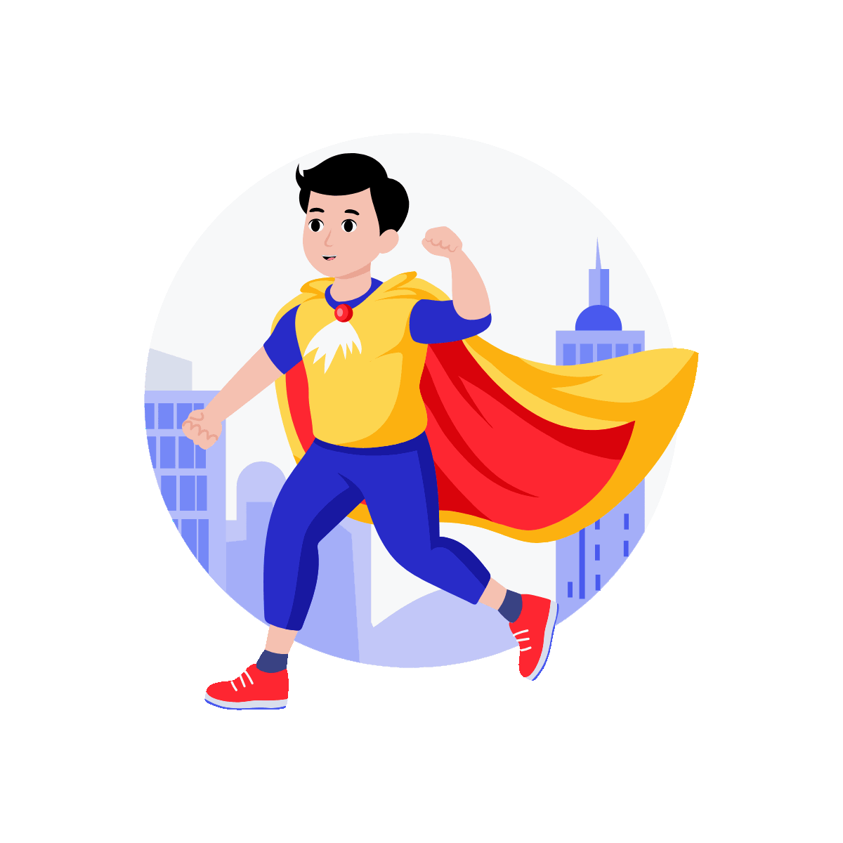 Superhero Costume Flat Animated Illustration