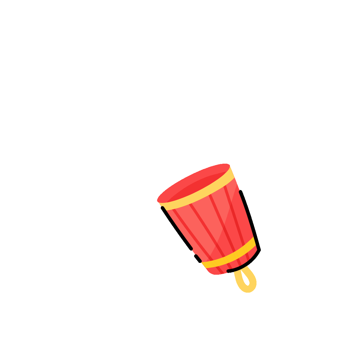 Party Popper Icon in Flat Animation Style