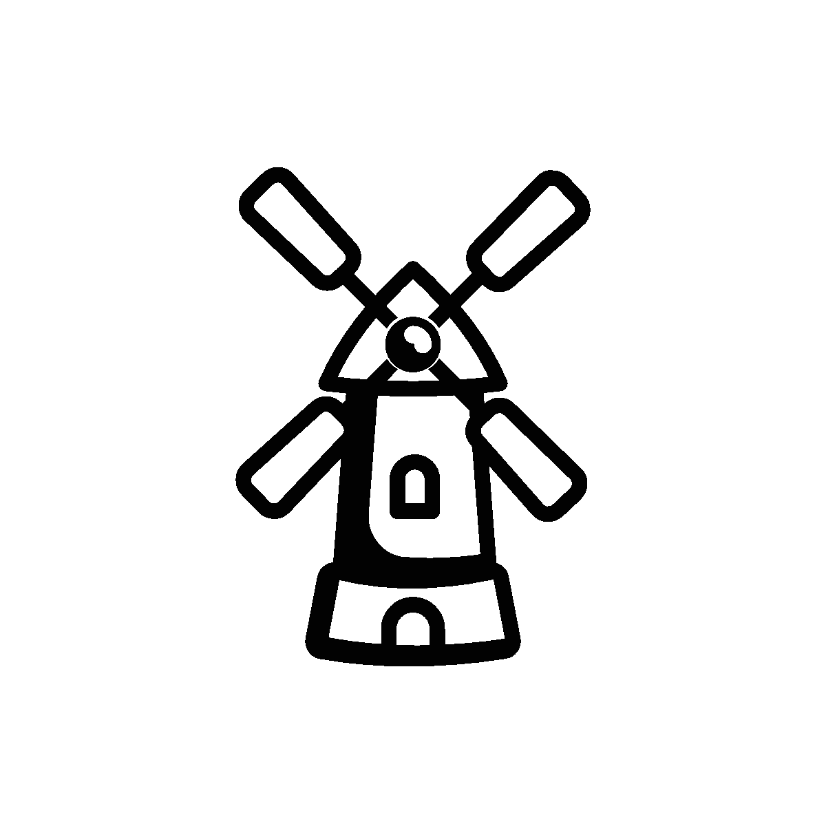 Windmill House Rustic Farm Icon
