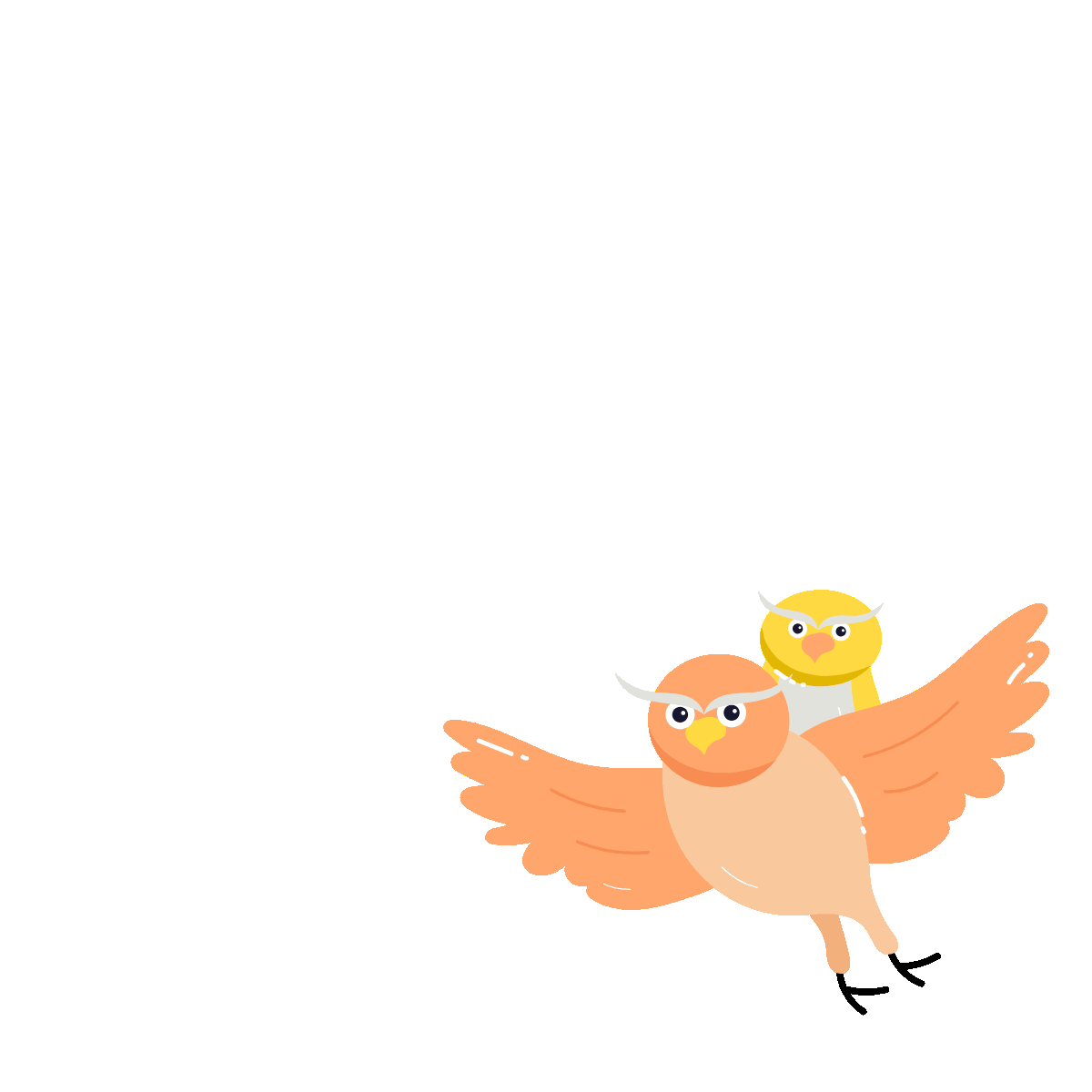 Bird Father Animated Flat Sticker Design