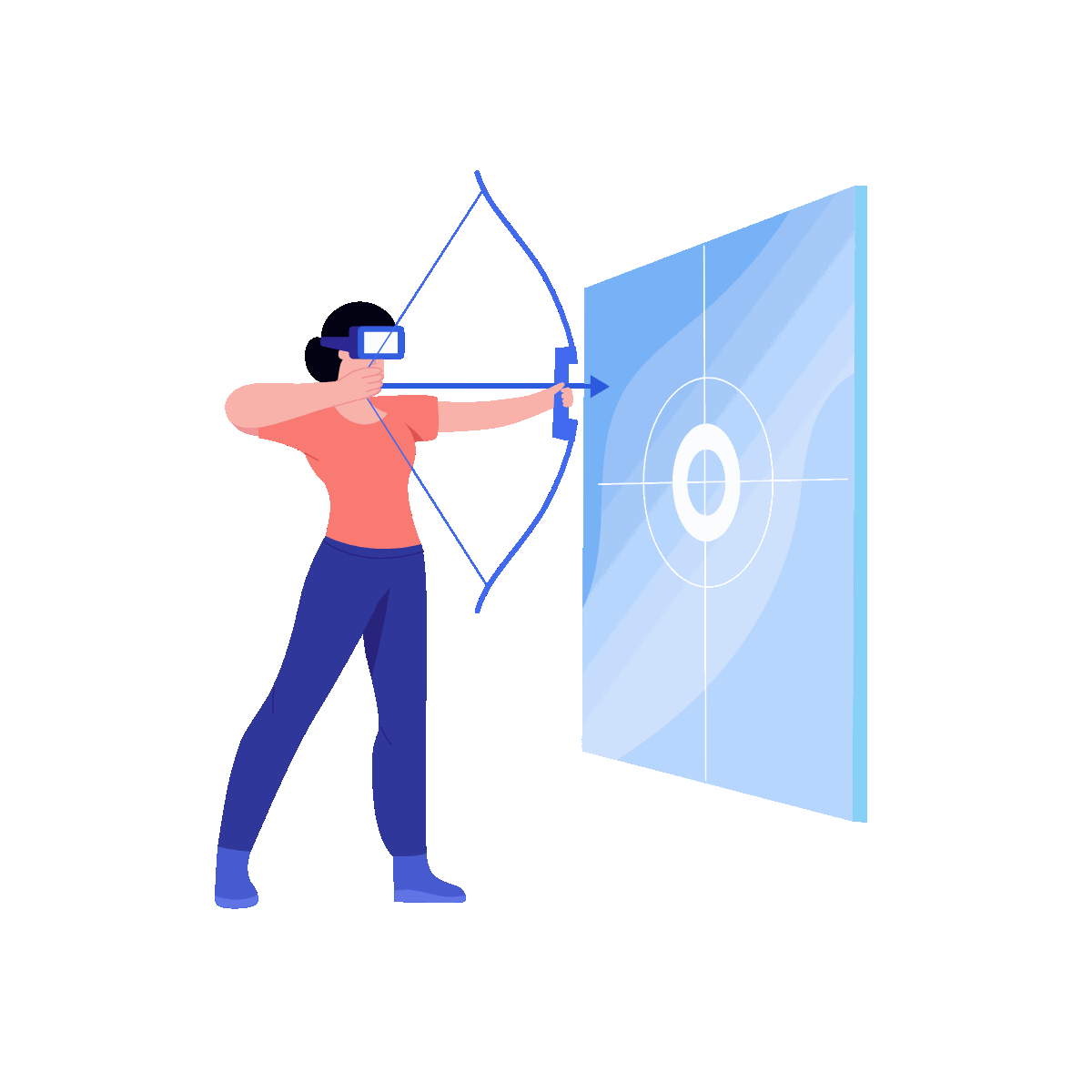 Archery Practice Flat Animated Illustration