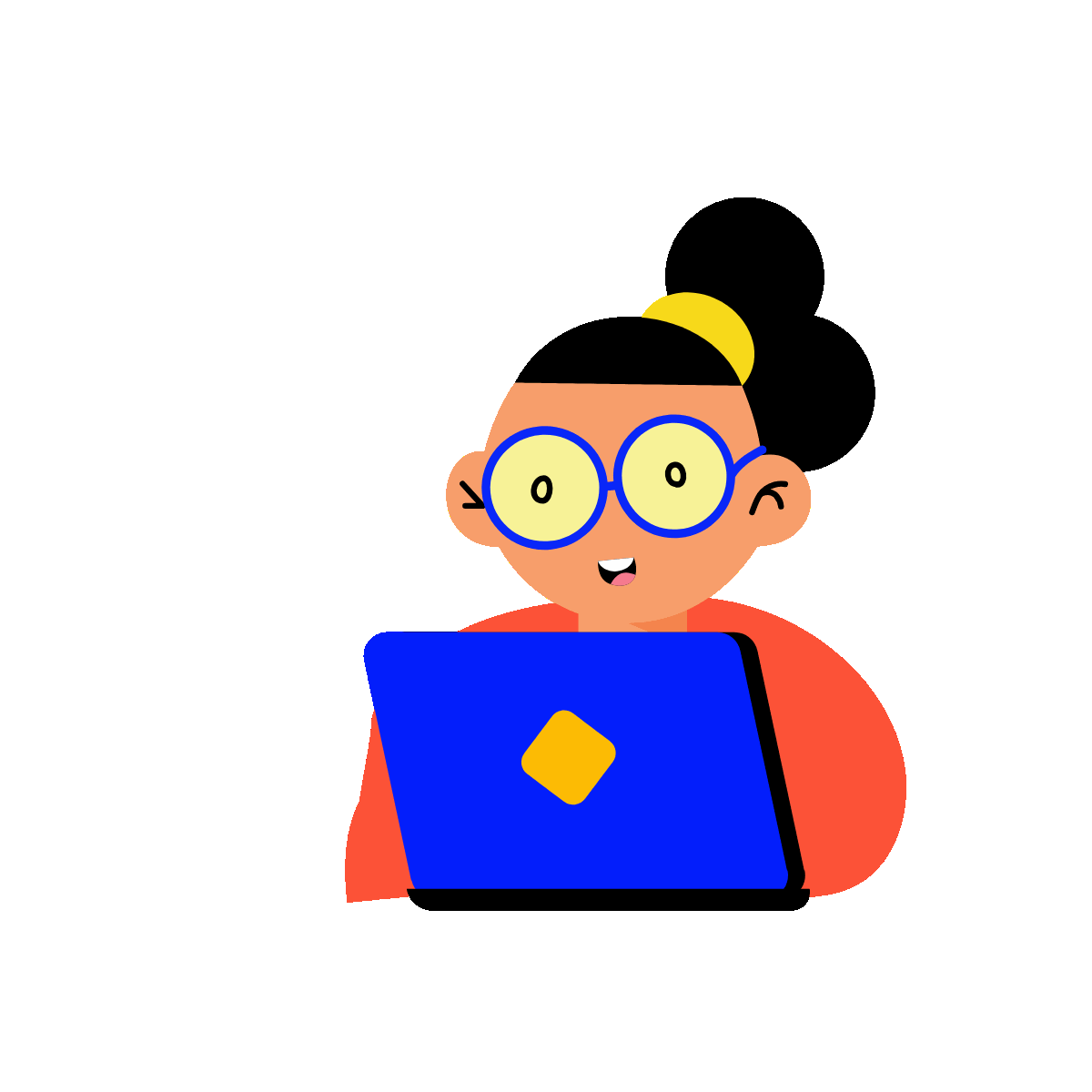 A flat style animated illustration showing cyber intelligence
