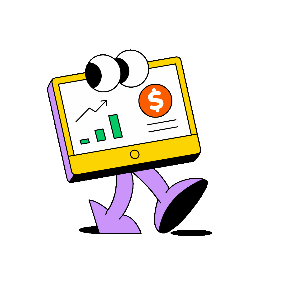 Animated chart board for business growth