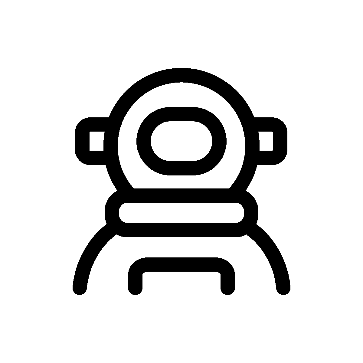 An outline hover animation of astronaut