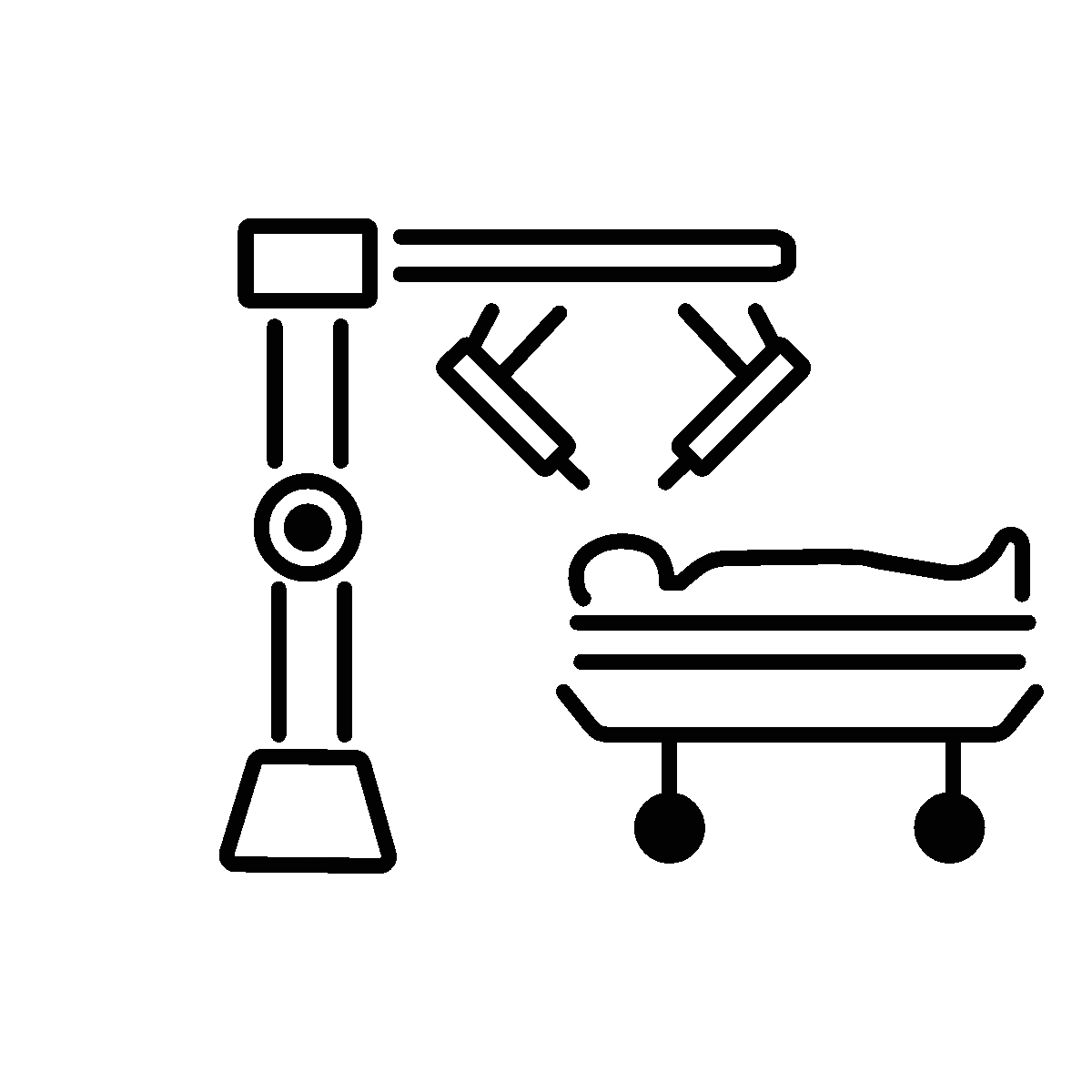 Modern Outline Animated Robotic Surgery Icon