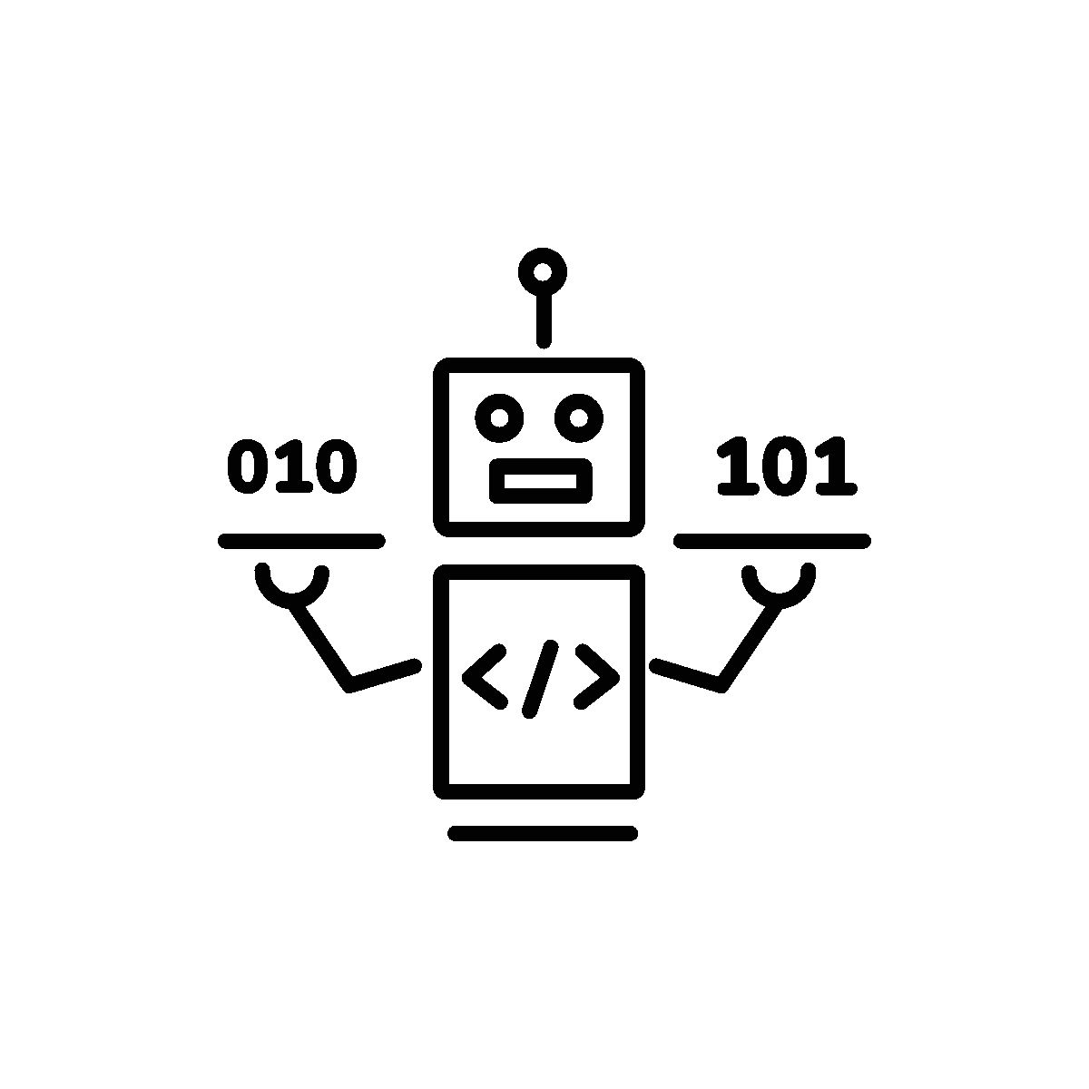 Coding Robot Line Animated Icon