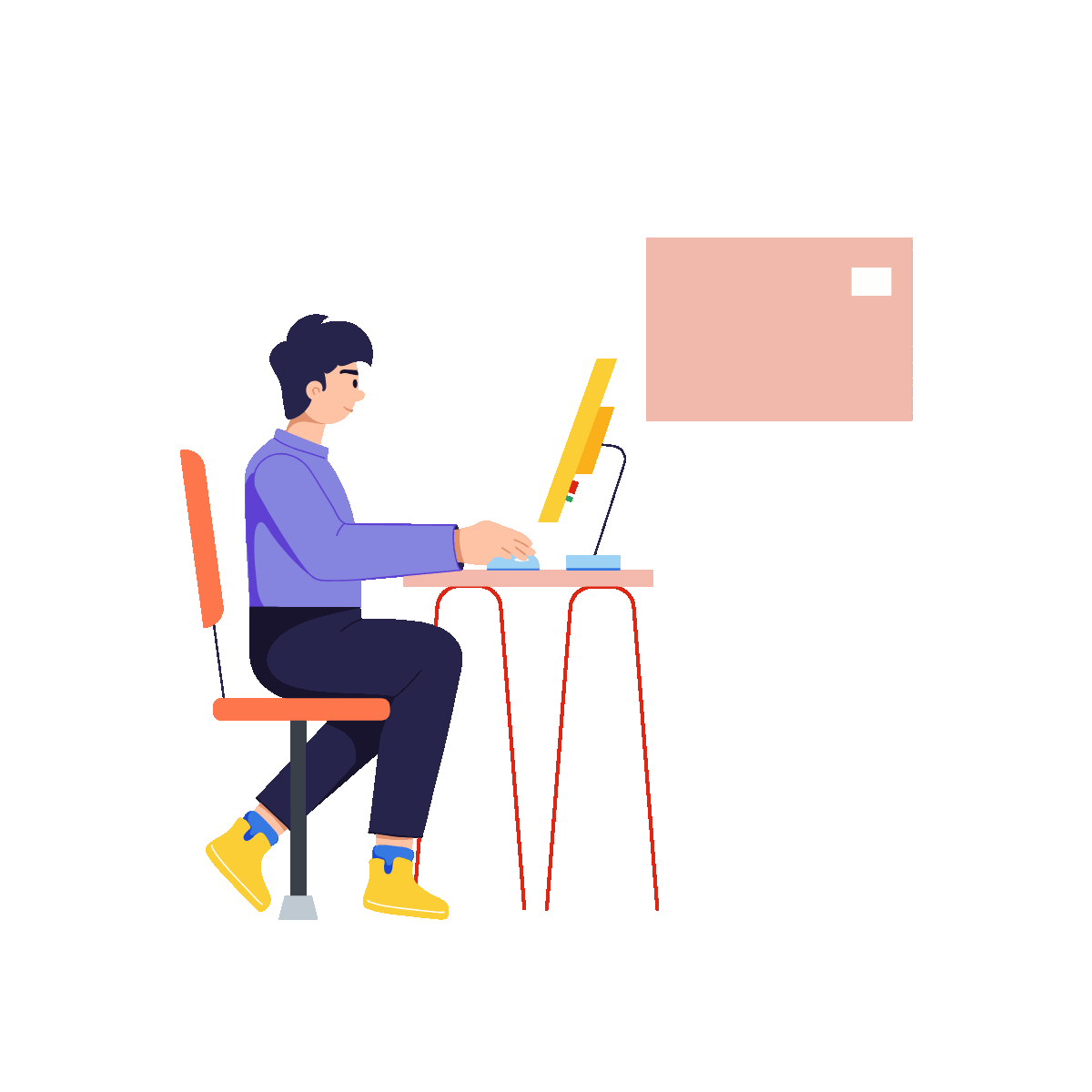 Flat Animated Robot Assistant Design