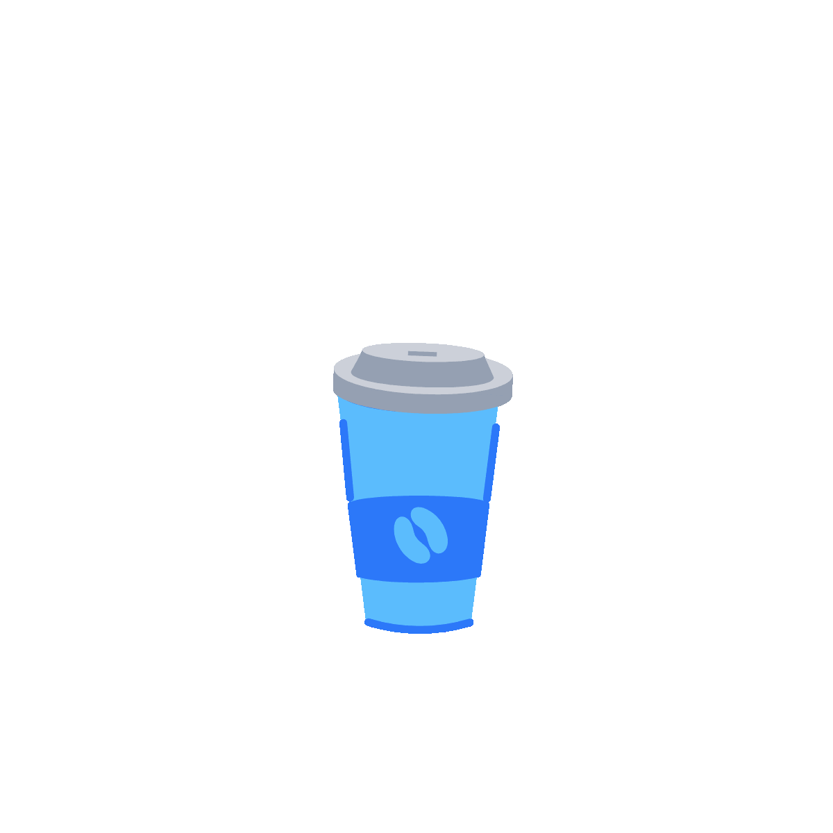 Flat Animated Coffee Spill Sticker
