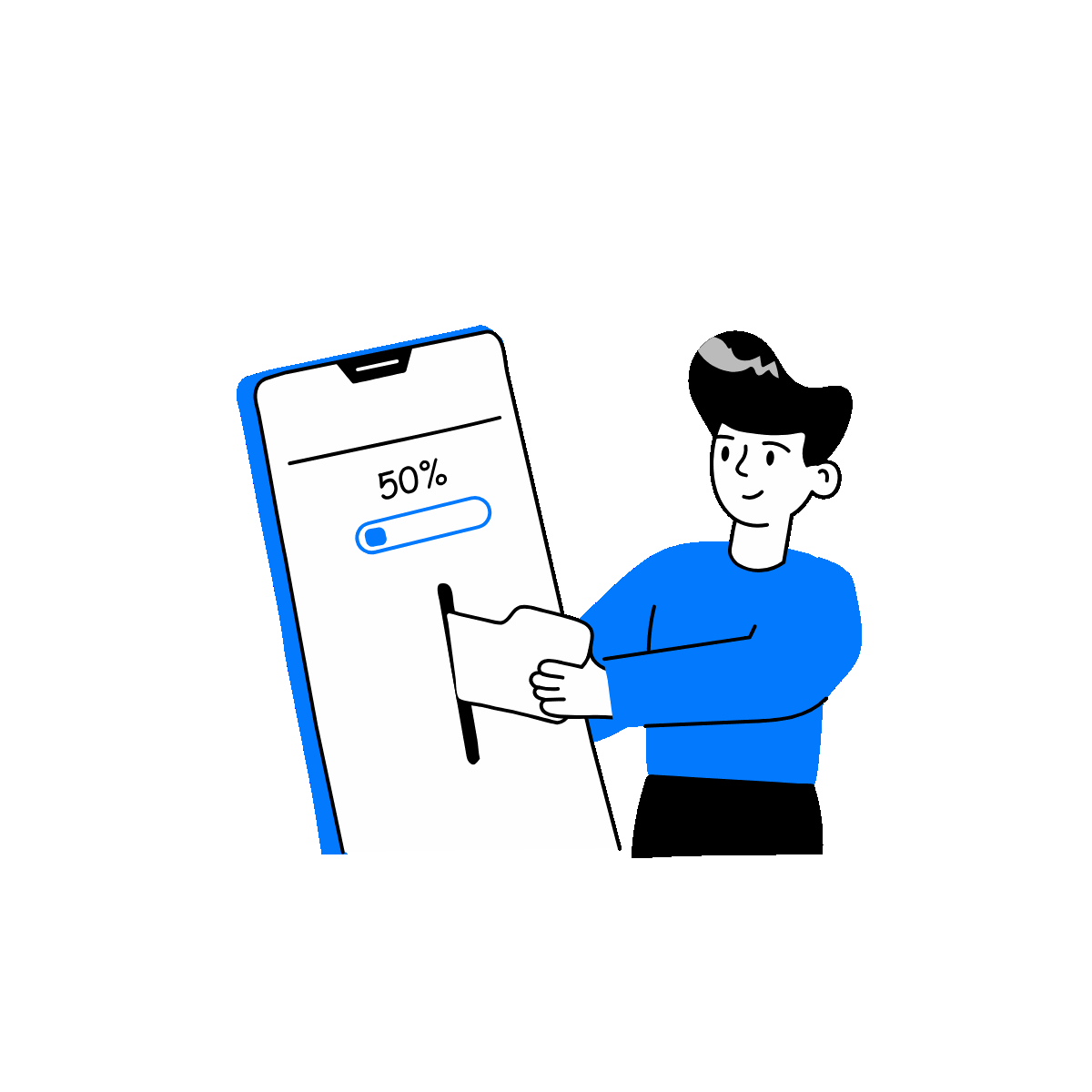 Uploading File Doodle Animated Illustration