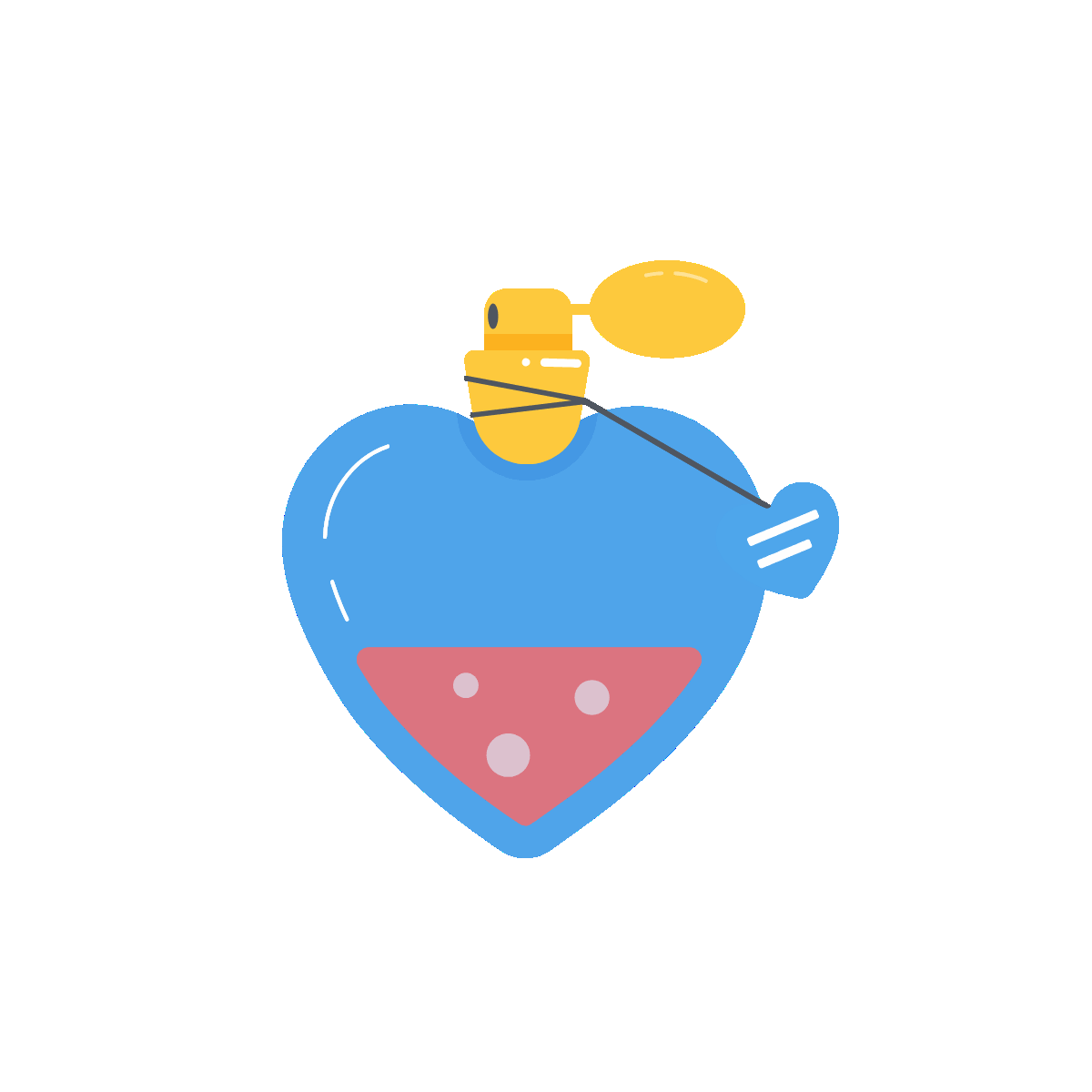 Animated icon of romantic perfume