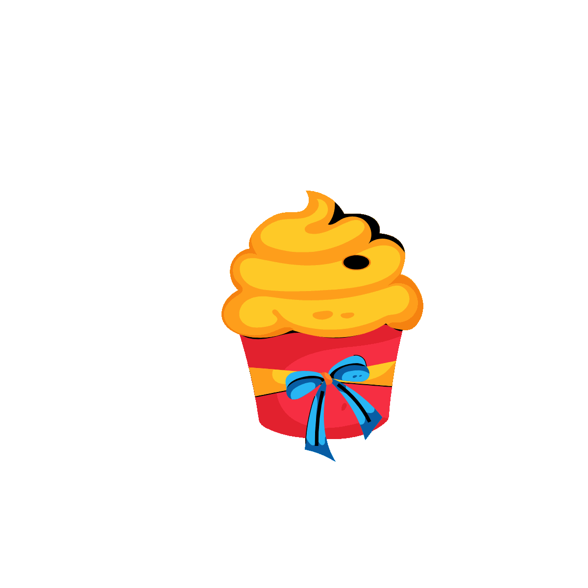 Get a spooky flat icon of a Halloween cupcake
