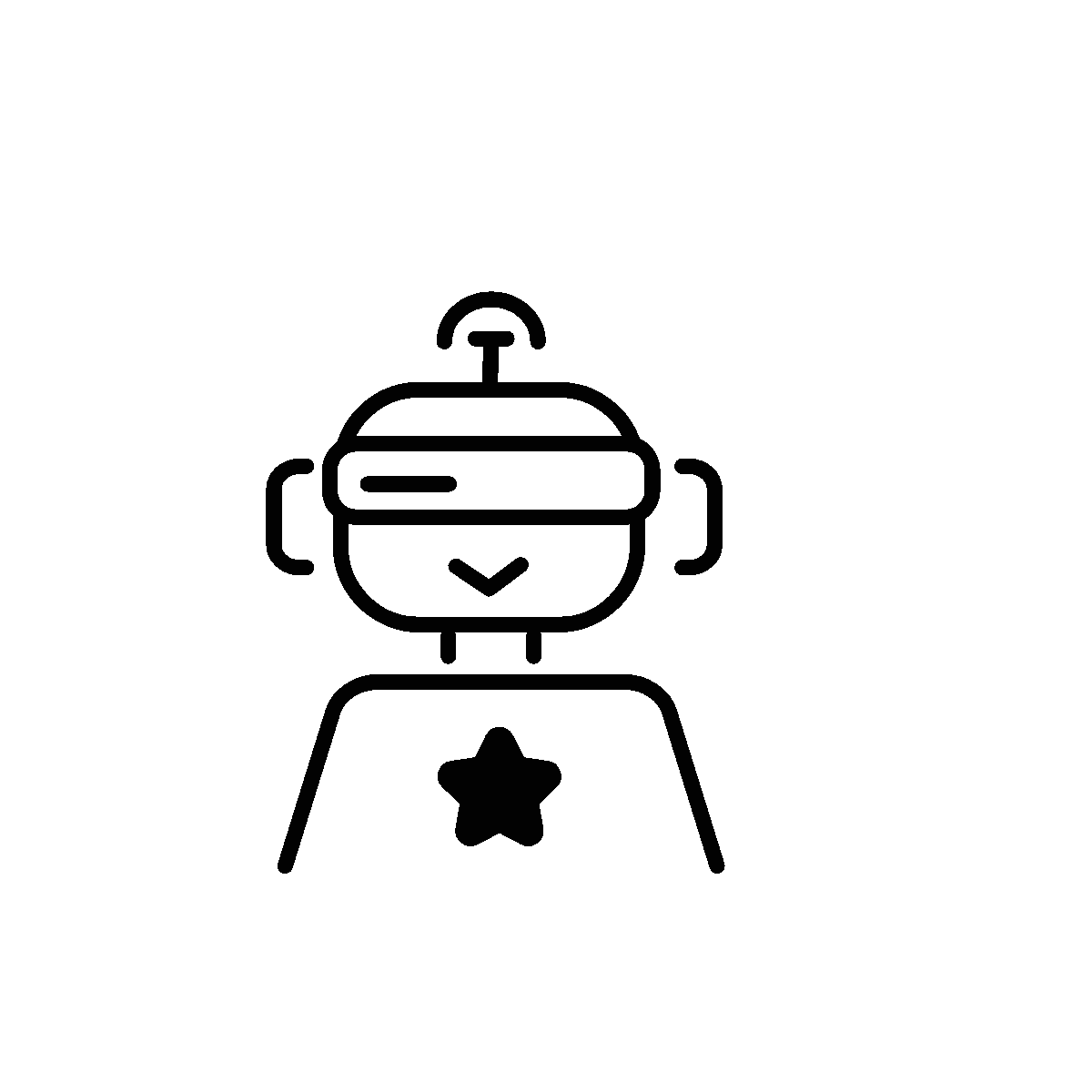 Premium Outline Animated Cop Robot Icon