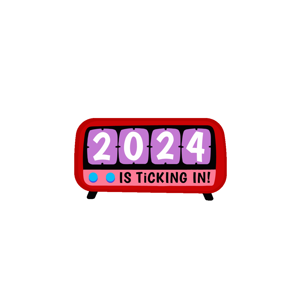 New Year Countdown Flat Animated Sticker