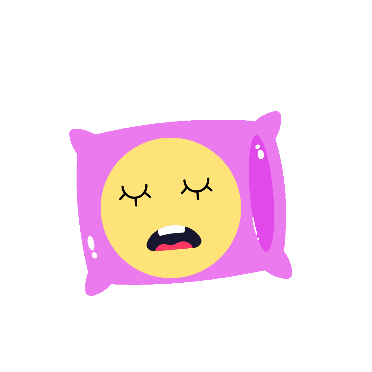 Sleeping Pillow Animated Flat Sticker Design