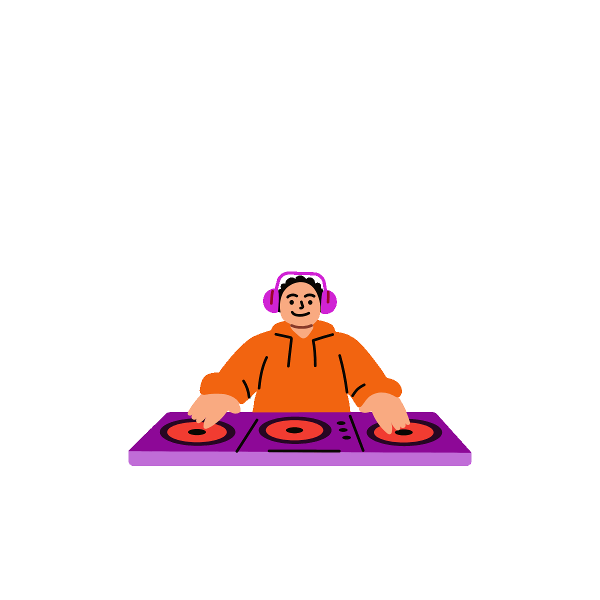 Music Mixer Flat Animated Sticker Design