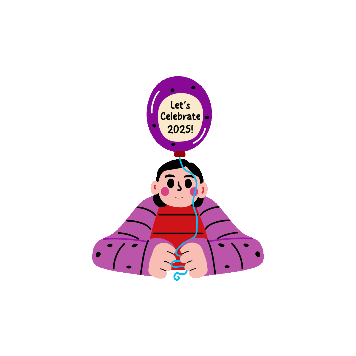 Lets Celebrate Flat Animated Sticker Design