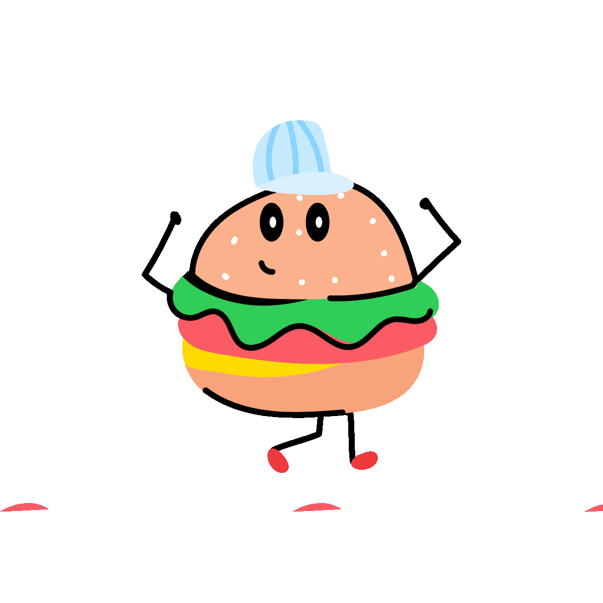 Premium Animated Burger Food Sticker