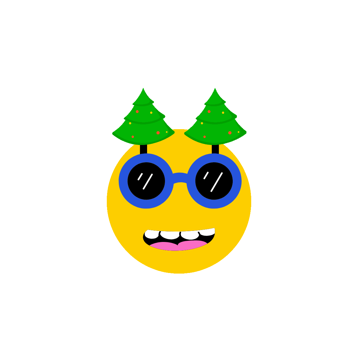 Xmas emoji animated flat sticker design