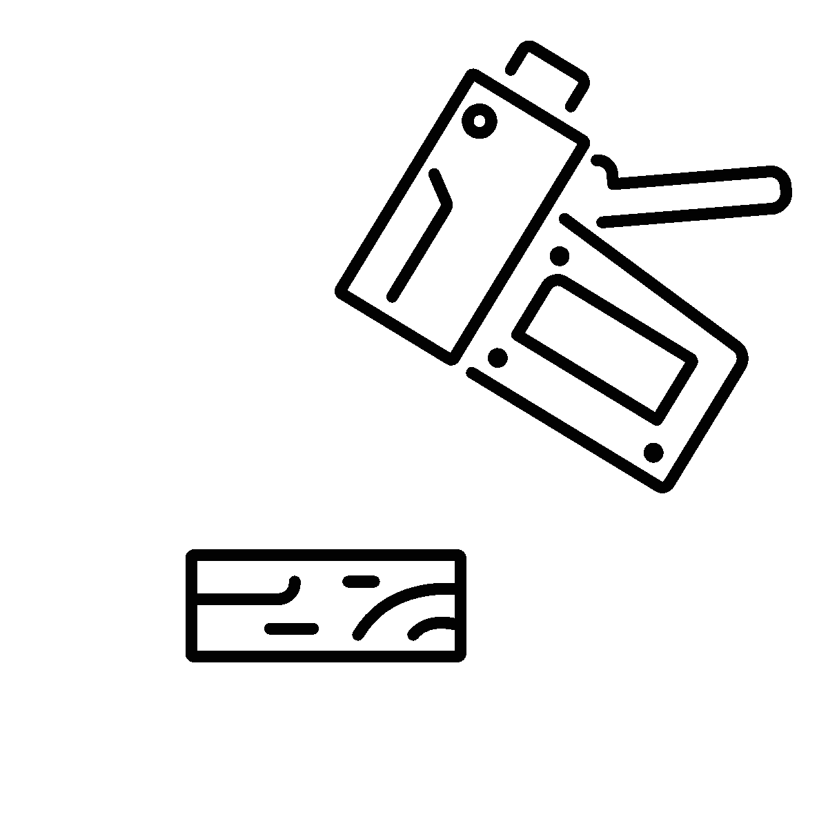 Animated icon of a wood stapler tool