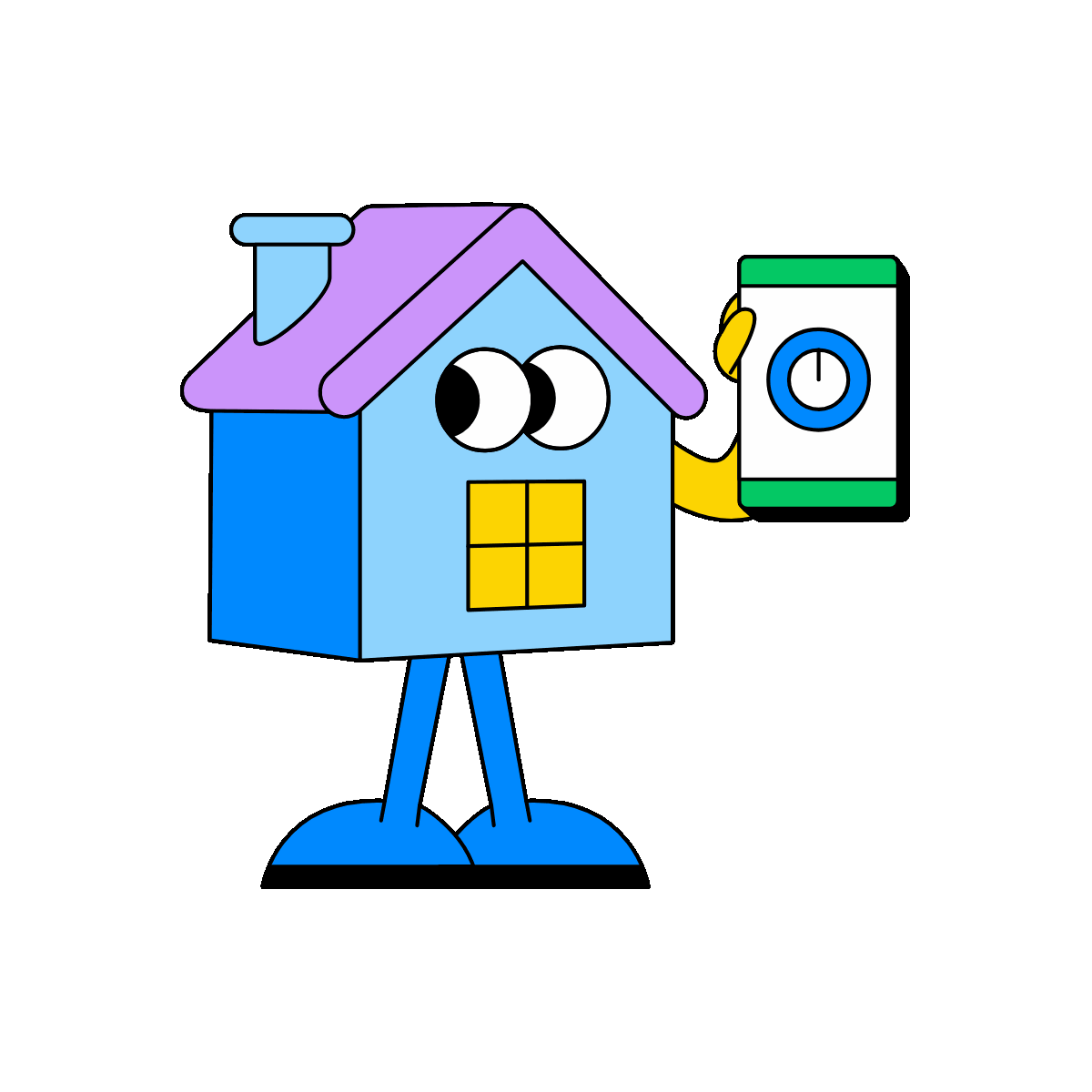 Animated smart home mobile control panel