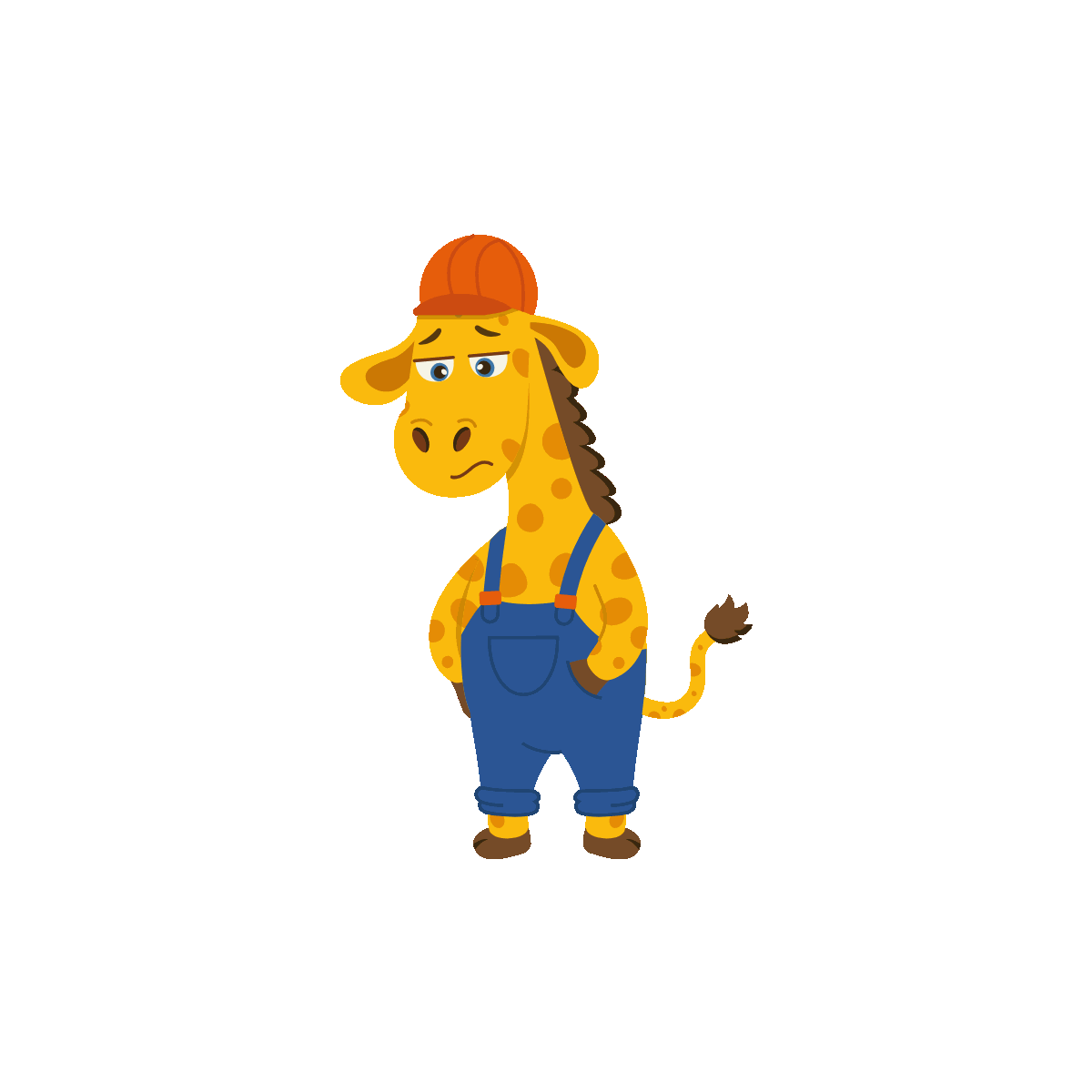 Sad Animated Giraffe With Downcast Look