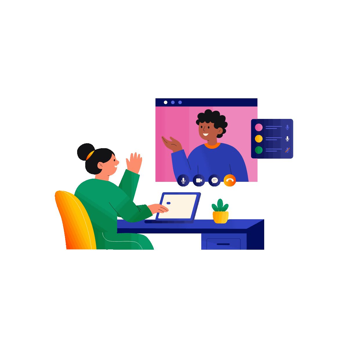 Professional joining a laptop video call