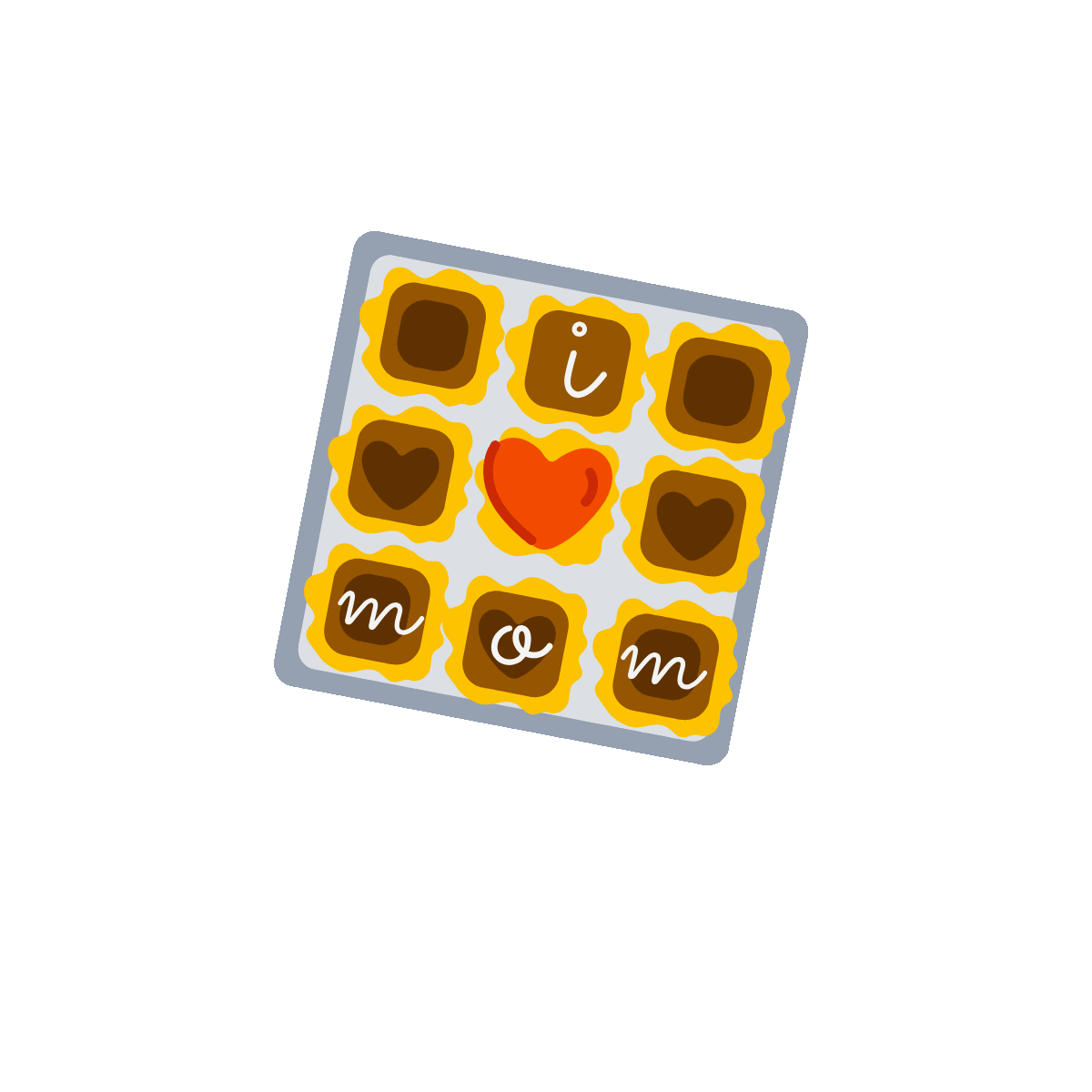 Flat Sticker of I Love Mom Chocolates
