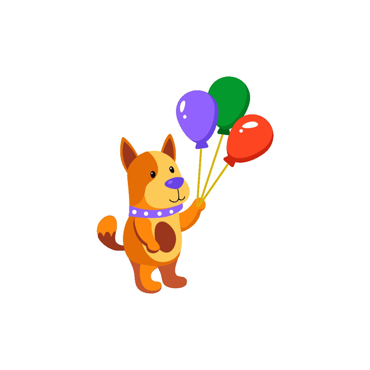 Animated Dog Eating from a Food Bowl