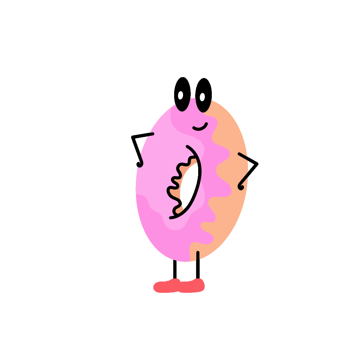Cute Animated Donut Food Sticker Art