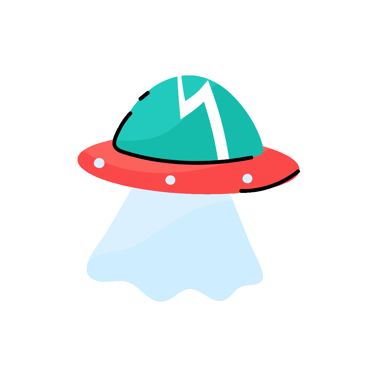 Spaceship Icon in Flat Animation Style