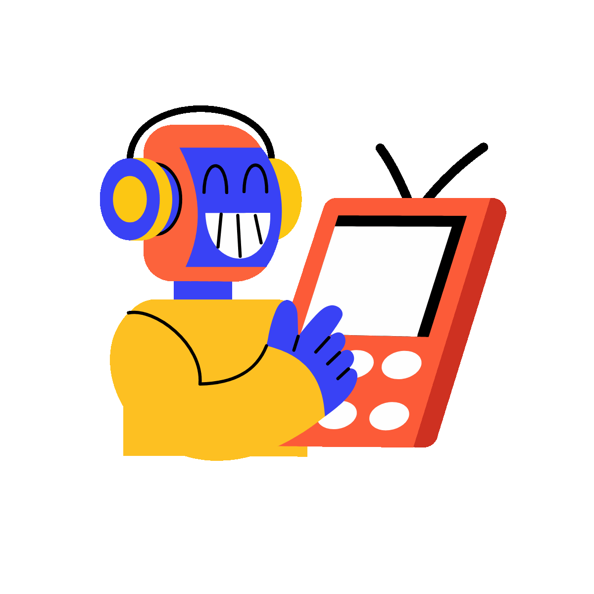 Flat style animated illustration showing ai tracking system
