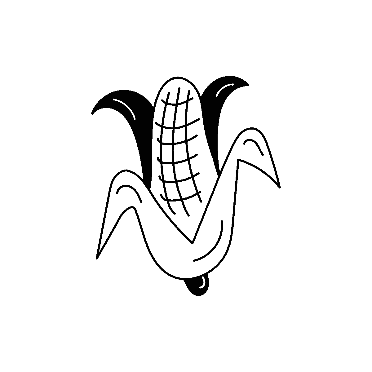 Corn doodle animated icon design