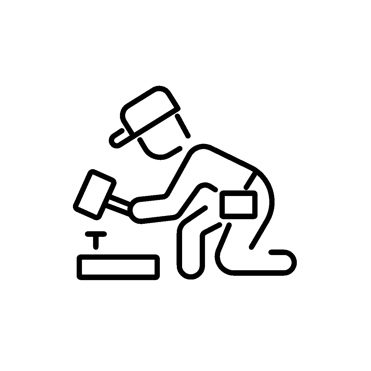 Animated icon of nailing wood by hand