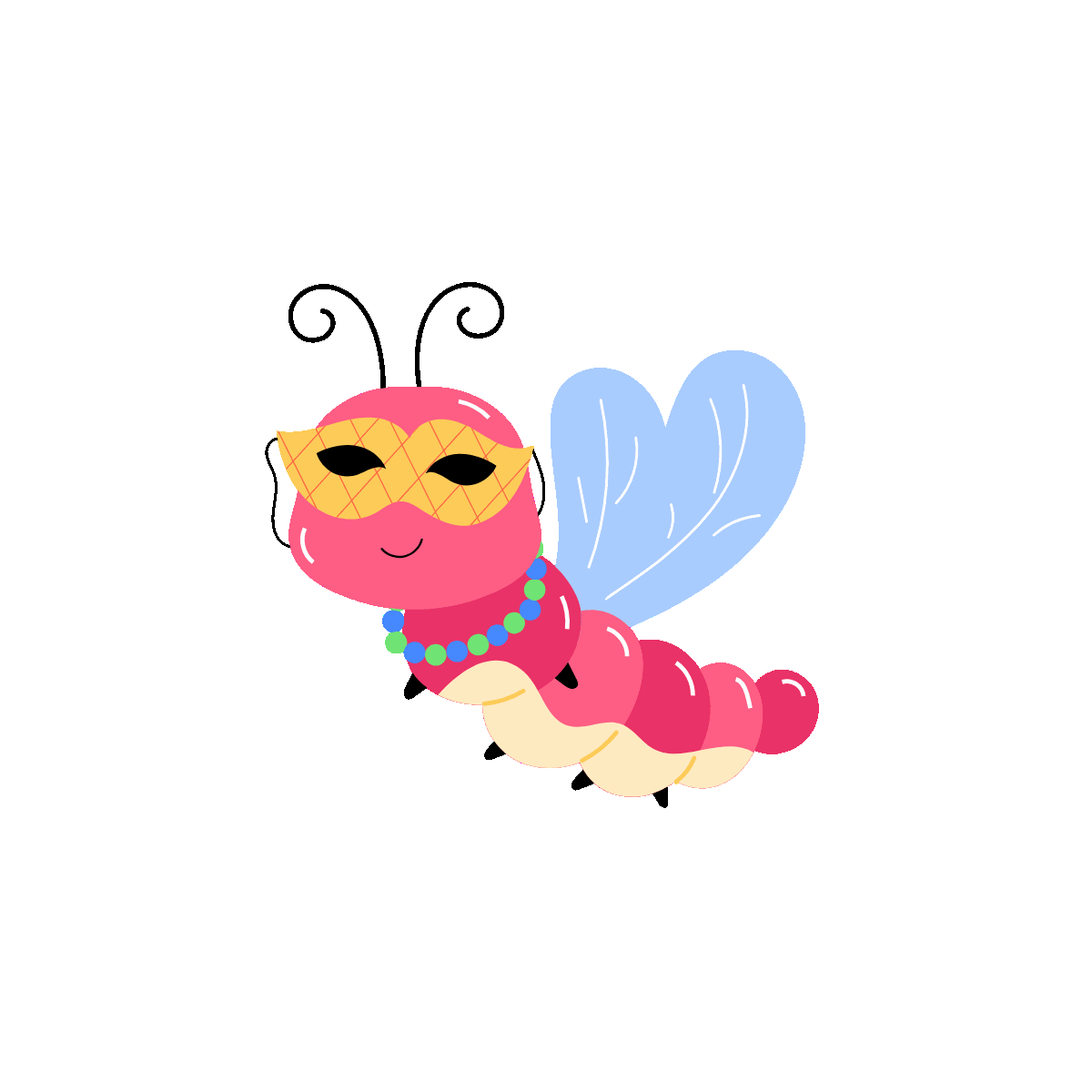 Cute Dragonfly Animated Flat Sticker