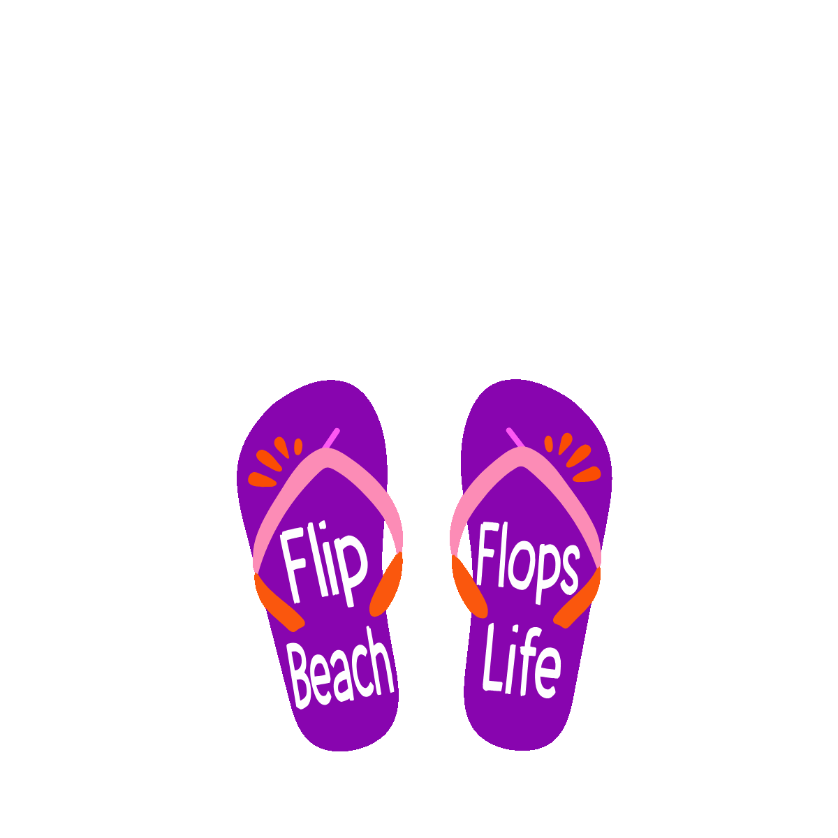 flip flops, flops, slippers, footwear, beach, lettering, typography, quote, words, font, text, flat