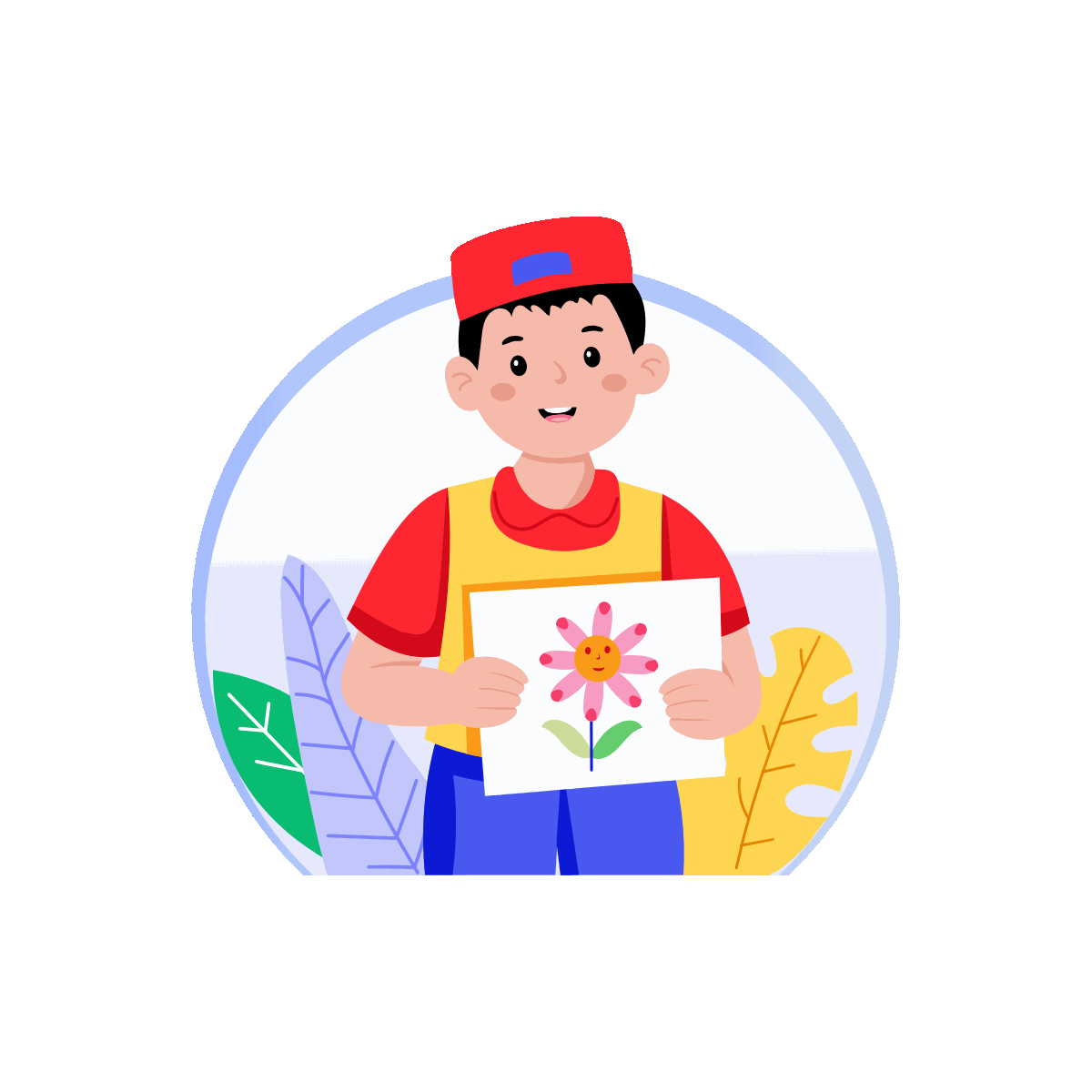Showing Drawing Flat Animated Illustration